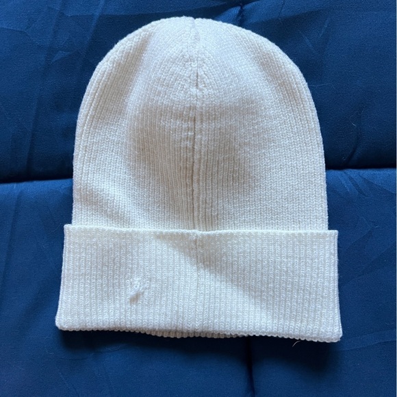 White Butterfly Beanie | Cozy Knit Hat - Picture 2 of 2